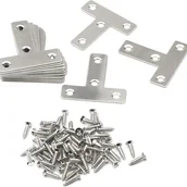 Zawiasy, okucia i inne akcesoria - 20 x 90-stopniowych wsporników T 40 mm x 40 mm do naprawy mebli z fornirem drewnianym - miniaturka - grafika 1