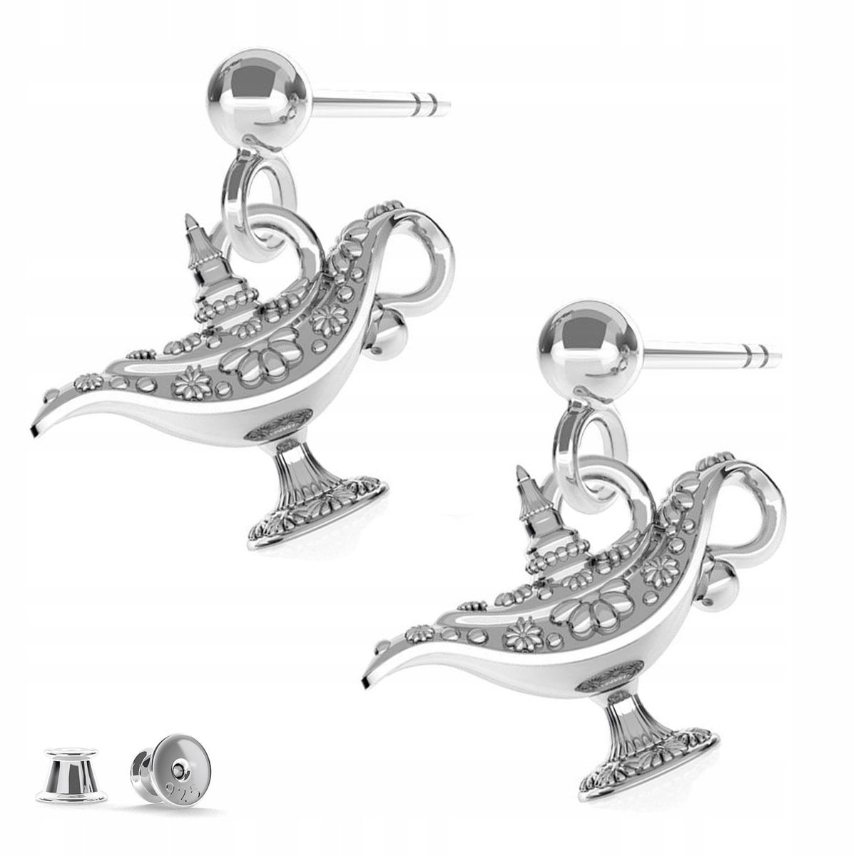 Kolczyki srebrne Lampa Alladyna 925