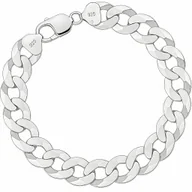Bransolety męskie - Srebrna Bransoletka Męska Pancerka 10,50 mm Diamentowana 925 Grawer Gratis - miniaturka - grafika 1