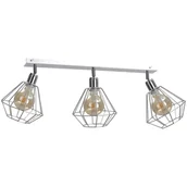 Lampy sufitowe - KET Druciana LAMPA sufitowa  loftowa OPRAWA metalowe druciaki srebrny KET699 - miniaturka - grafika 1