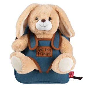 Plecak dziecięcy dla przedszkolaka 2 w 1 Perletti Toys Rabbit, z misiem - Plecaki szkolne i tornistry - miniaturka - grafika 1