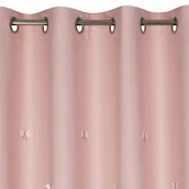 Firany i zasłony dla dzieci - Zasłona Na Przelotkach Z Haftem Dziecięca Wendy 140X250 Różowa - miniaturka - grafika 1