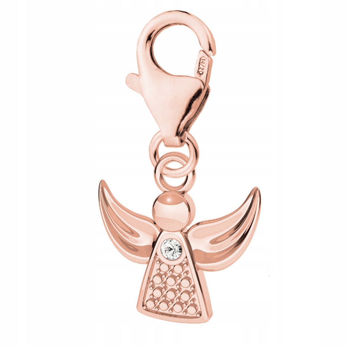 Zawieszka Pozłacana Anioł Stróż Aniołek z Aniołem Stróżem Niebo SREBRO 925