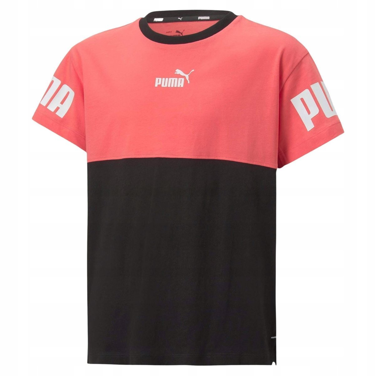 Y6732 T-shirt Puma Power Colorblock G koszulka dziewczęca BAWEŁNA 128