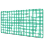 Podkładki na biurko - Mata na biurko Geometryczna zielona krata 90x45 cm - miniaturka - grafika 1