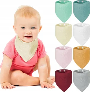 8x ŚLINIACZEK DLA NIEMOWLĄT ŚLINIAK CHUSTA ZESTAW - Śliniaki i fartuszki - miniaturka - grafika 1