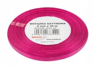 Brewis Wstążka dekoracyjna satynowa 6mm/32m różowa 27 - Pasmanteria - miniaturka - grafika 1