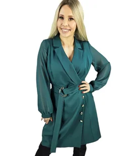 Elegancka sukienka o kroju marynarki Pasek w talii Złote guziki ARIEL-38 - Sukienki - miniaturka - grafika 1