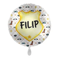Balony i akcesoria - Balon imienny foliowy Filip okrągły pakowany 43 cm - miniaturka - grafika 1