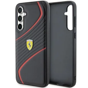 Etui Ferrari Twist Metal Logo na Samsung Galaxy S23 FE - czarne - Etui i futerały do telefonów - miniaturka - grafika 1