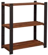 Regały - Regał klasyczny drewniany czarny + brąz - M0-H52 - miniaturka - grafika 1