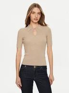 Swetry damskie - Guess Sweter W5RR10 Z2Y72 Beżowy Regular Fit - miniaturka - grafika 1