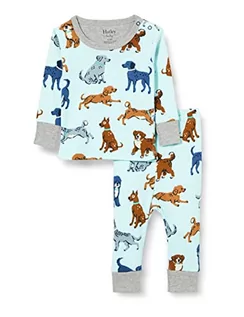 Piżamy chłopięce - Hatley Organic Bawełna Długi rękaw Pyjama Zestaw Piżamy Dla Dzieci, Playful Puppies, 1 lat - grafika 1