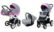 Wózki dziecięce - BabyLux Alu Way 3w1 Light Pink Aluminium 5903890851460 - miniaturka - grafika 1