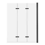 Parawany nawannowe - ADNaturalnie Parawan nawannowy trzyczęściowy składany SAJNO 120x150 cm szkło transparentne wykończenie CZARNE z powłoką NANO SPW-003-120CZ - miniaturka - grafika 1