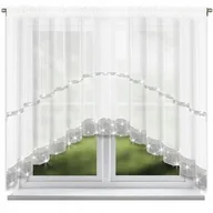 Firany - FIRANA BIAŁA WOAL w łuk CYRKONIE na taśmie 500x150cm GLAMOUR L236 - miniaturka - grafika 1