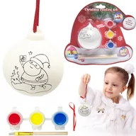 Zabawki kreatywne - BOMBKI DO MALOWANIA +FARBY DIY KREATYWNY PREZENT ZAWIESZKI NA CHOINKĘ DIY MIKOŁAJ - miniaturka - grafika 1