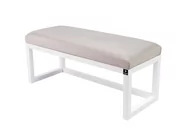 Ławki do przedpokoju - Emra Wood Design, Ławka na buty LPG-2 135 cm, białe siedzisko gładkie, srebrny - miniaturka - grafika 1