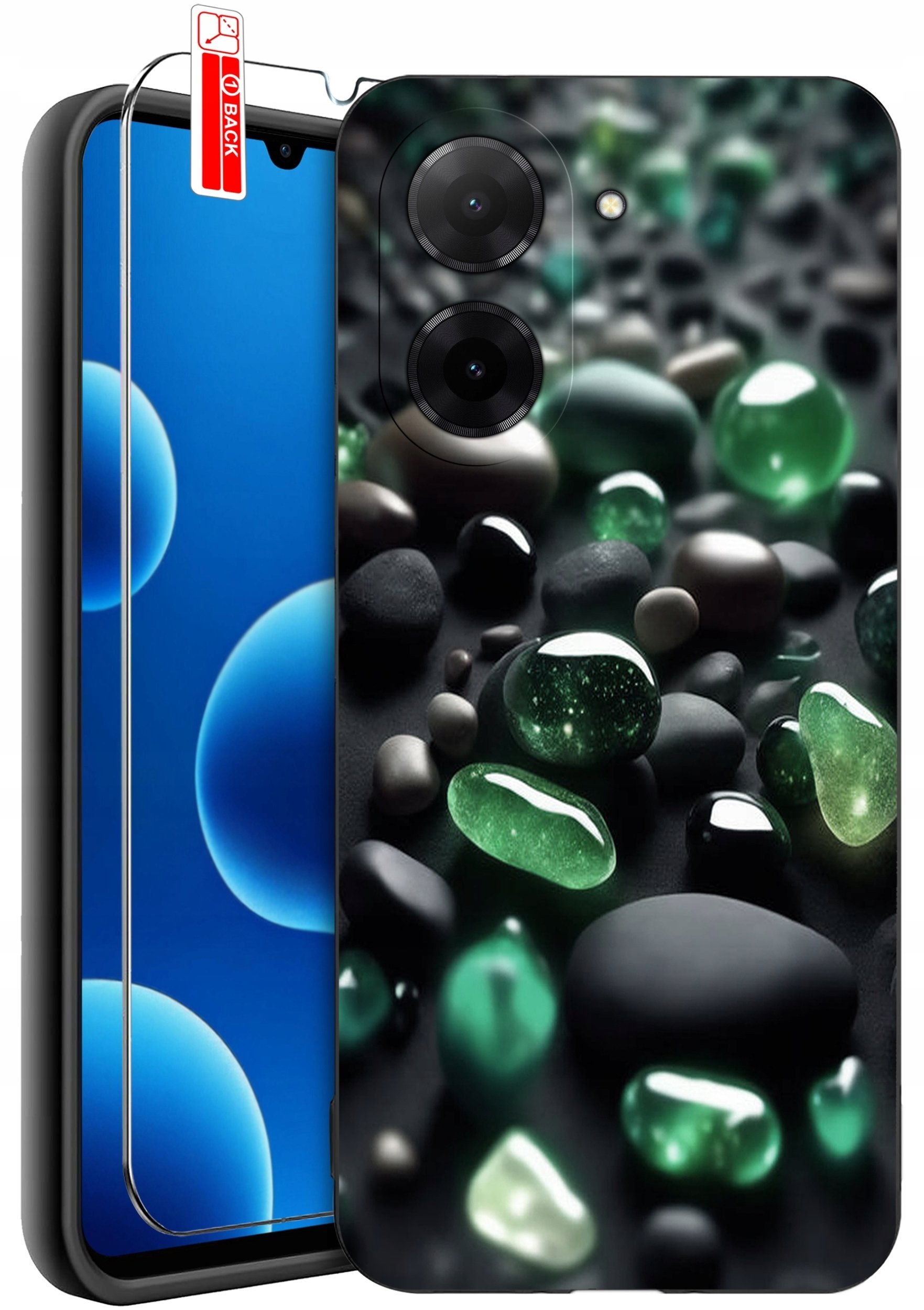 ETUI do Xiaomi Redmi A5 WZORY SILIKONOWE MATT CASE + SZKŁO 9H