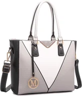 Torebki damskie - Miss Lulu torebka damska szara sztuczna skóra V-design shopper torba na ramię - miniaturka - grafika 1