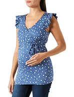 Koszulki i topy damskie - Esprit Maternity Damska koszulka do karmienia bez rękawów nadruk na całej długości, Błękitny - 404, 38 PL - miniaturka - grafika 1