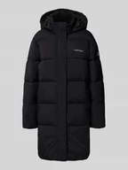 Płaszcze damskie - Płaszcz pikowany z kapturem i logo - miniaturka - grafika 1