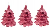 Świece - 3 x świeczki świąteczne choinka 10cm cała czerwona - miniaturka - grafika 1