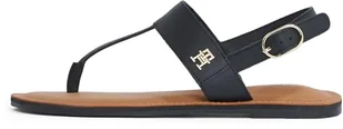 TOMMY HILFIGER Damskie SKÓRZANE STRINGI SANDALOWE Płaskie, Czarne (Czarne), 5 UK, Czarny, 38 EU - Majtki damskie - miniaturka - grafika 1