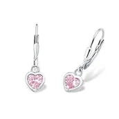 Akcesoria i dodatki do ubrań dla dzieci - Prinzessin Lillifee kolczyki sztyfty dziewczęce, serca, srebro 925, cyrkonia różowa - miniaturka - grafika 1