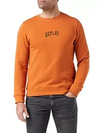 Bluzy męskie - Replay Bluza męska, 610 pomarańczowy, S - miniaturka - grafika 1
