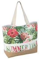 Torebki damskie - Idena 31018 - torba plażowa z płótna, Summer Time z kwiatowym wzorem, ok. 52 x 38 x 13 cm, idealna jako torba na zakupy, torba na ramię, na urlop, plażę i piknik - miniaturka - grafika 1