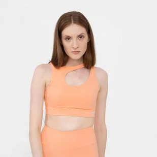 Damski top treningowy GUESS EVALYN ACTIVE TOP - łososiowy - Koszulki sportowe damskie - miniaturka - grafika 1