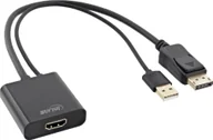 Kable komputerowe i do monitorów - Kabel InLine DisplayPort - HDMI 0.3m czarny 17169P - miniaturka - grafika 1