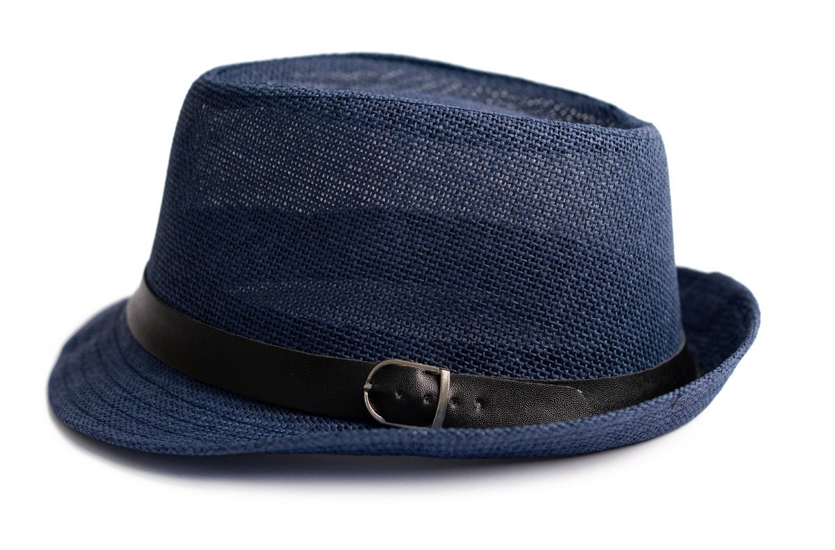 Kapelusz Damski Męski Trilby Słomkowy Plażowy Miejski Lekki Letni Granat 56