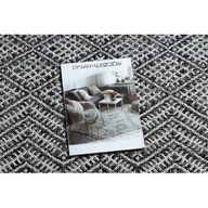 Dywany - Dywan SZNURKOWY SIZAL SION Zygzag, Romby Boho 22168 płaskie tkanie czarny / ecru  Czarny, 140x190 - miniaturka - grafika 1