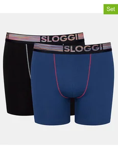 Sloggi Bokserki (2 pary) w kolorze niebieskim i czarnym - Majtki męskie - miniaturka - grafika 1