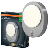 Lampy ogrodowe - Kinkiet Ogrodowy Osram Lampa Elewacyjna Zewnętrzna LED z Czujnikiem Ruchu i Zmierzchu 8W 370lm 3000K Ciepła biel Aluminium IP44 1 szt. - miniaturka - grafika 1