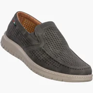 Mokasyny męskie - Mokasyny Męskie Ekoskóra Eleganckie Buty Półbuty Unisoft Szare 25MN16-8214 41 - miniaturka - grafika 1