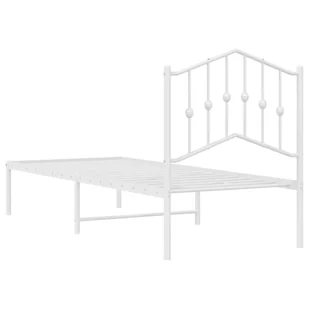 Metalowa rama łóżka z wezgłowiem, biała, 75x190 cm Lumarko! - Łóżka - miniaturka - grafika 6