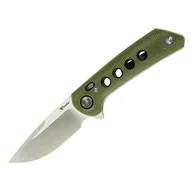 Noże - Nóż składany Reate PL-XF-3 Green Micarta/Black G10 Inlay, Stonewashed Nitro-V - miniaturka - grafika 1
