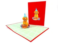Kartki okolicznościowe i zaproszenia - Pudel Pudelek Pies Kartka 3D - miniaturka - grafika 1