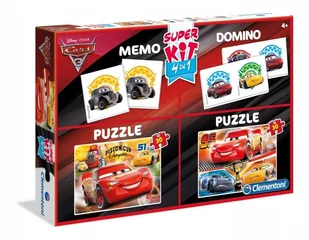 Clementoni, Auta 3, gry planszowe, zestaw Memo, Domino, Puzzle - Puzzle - miniaturka - grafika 1