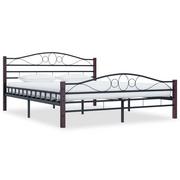 Łóżka - vidaXL Rama łóżka, czarna, metalowa, 200 x 200 cm - miniaturka - grafika 1