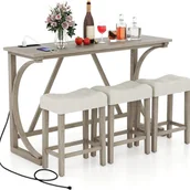 Stoły z krzesłami - Stolik barowy z stołkami barowymi, zestaw 2-3 stolików barowych,zestaw do jadalni, stół kuchenny, do salonu, jadalni, kuchni, styl wiejski - miniaturka - grafika 1