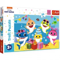 Trefl Wesołe Baby Shark Puzzle 24 Maxi Disney o Wysokiej Jakości Nadruku dla Dzieci od 3 lat 14337 - Puzzle - miniaturka - grafika 1