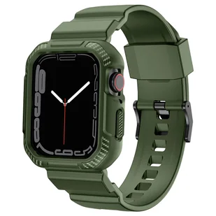 Kingxbar CYF537 2w1 pasek Apple Watch Ultra, SE, 8, 7, 6, 5, 4, 3, 2, 1 (49, 45, 44, 42  mm) z wbudowanym etui zielony - Akcesoria do smartwatchy - miniaturka - grafika 5