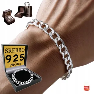SREBRNA Bransoletka Męska SREBRO 925 PEŁNA Na Prezent Bransoleta Elegancka - Bransolety męskie - miniaturka - grafika 1