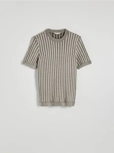 Reserved - Sweter ze strukturalnej dzianiny - złamana biel - Swetry męskie - miniaturka - grafika 1
