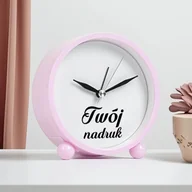 Zegary - Różowy budzik z Twoim nadrukiem - miniaturka - grafika 1
