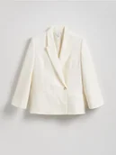 Marynarki i żakiety damskie - Reserved - Marynarka z wiskozą - złamana biel - miniaturka - grafika 1